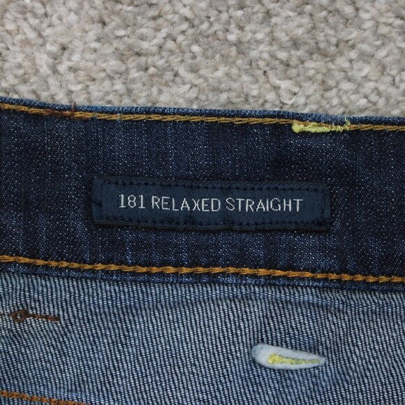 Lucky Brand Jeans Mens 48x26 Blue 181 Relaxed Straight Cotton Stretch 5-Pocket - Picture 11 of 15